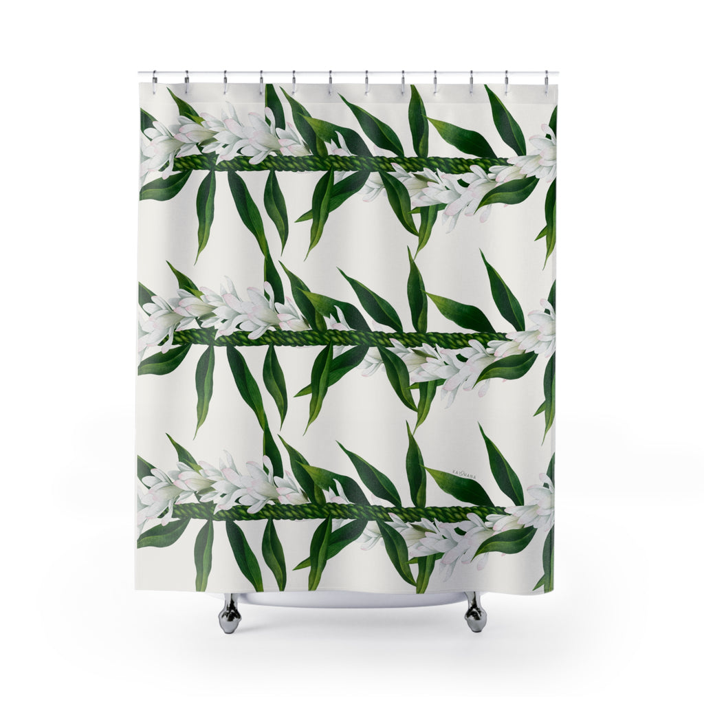 Ti-Leaf + Tuberose Strand Shower Curtains