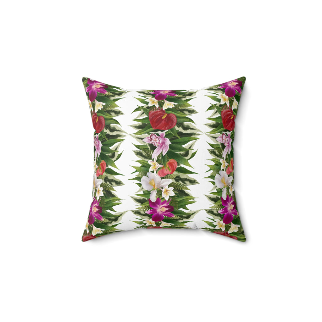 Double-Sided Haku Lei Square Pillow