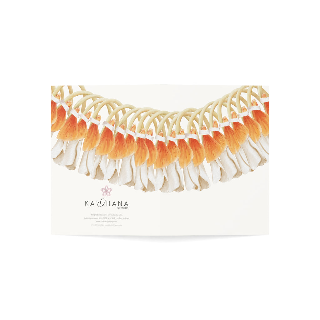 Blank Orange Ginger Lei Greeting Card
