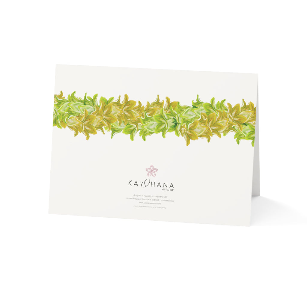 Blank Pakalana Twist Lei Greeting Card
