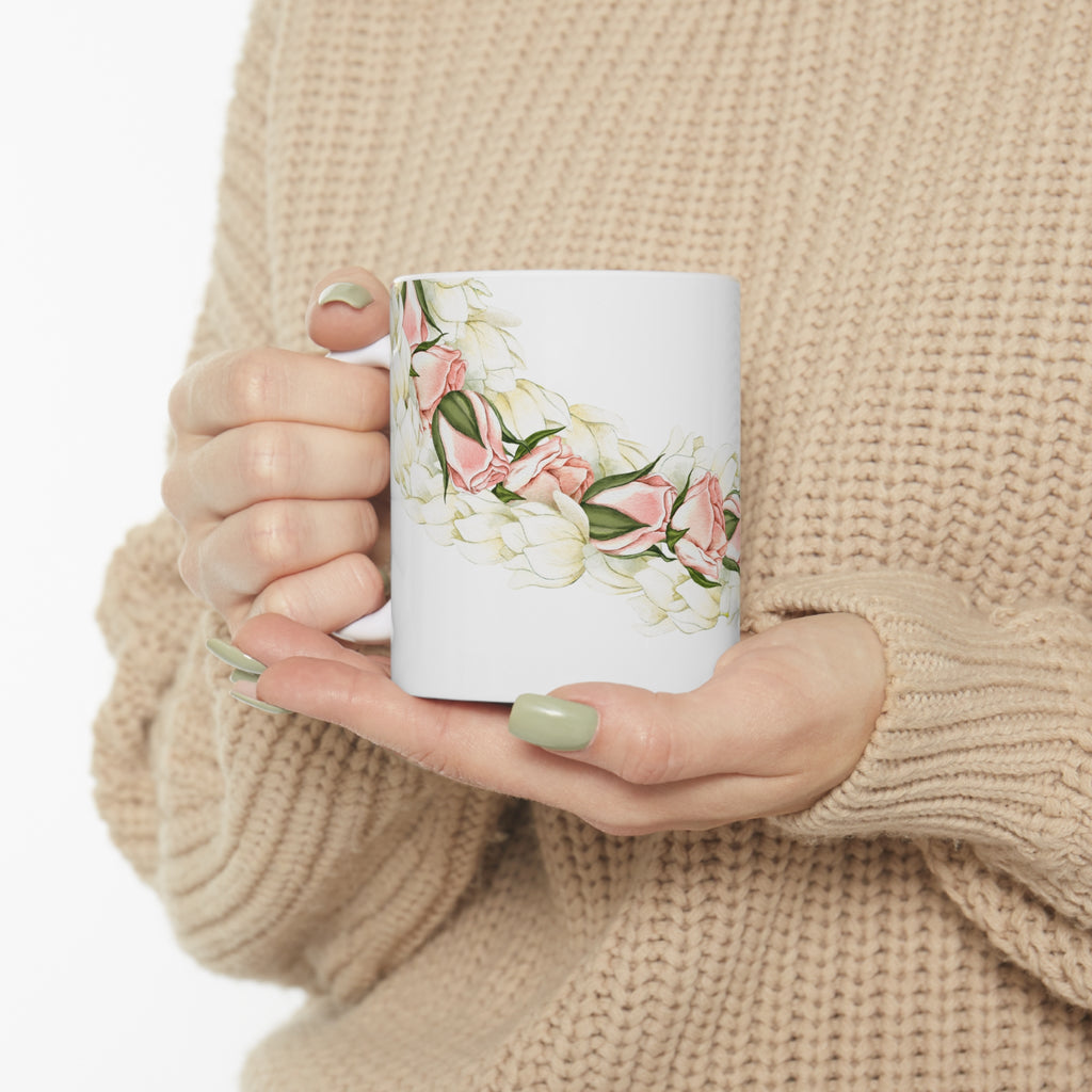 Rosebud + Pikake Twist Lei Ceramic Mug (11oz)