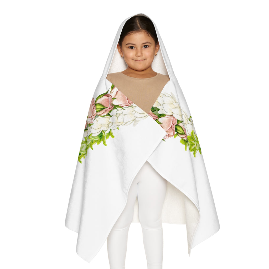 Pakalana, Rosebud, + Pikake Twist Lei Keiki Hooded Towel