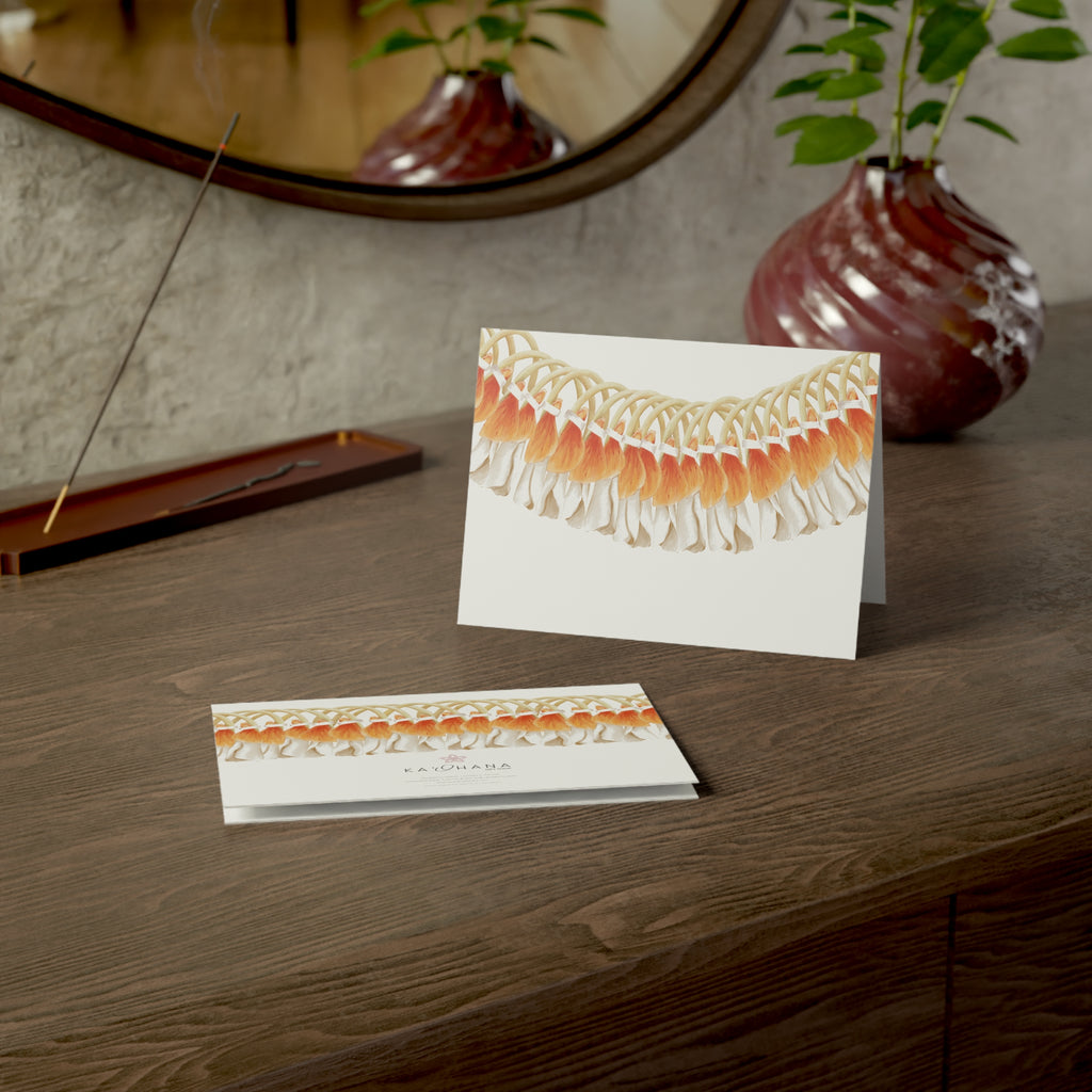 Blank Orange Ginger Lei Greeting Card