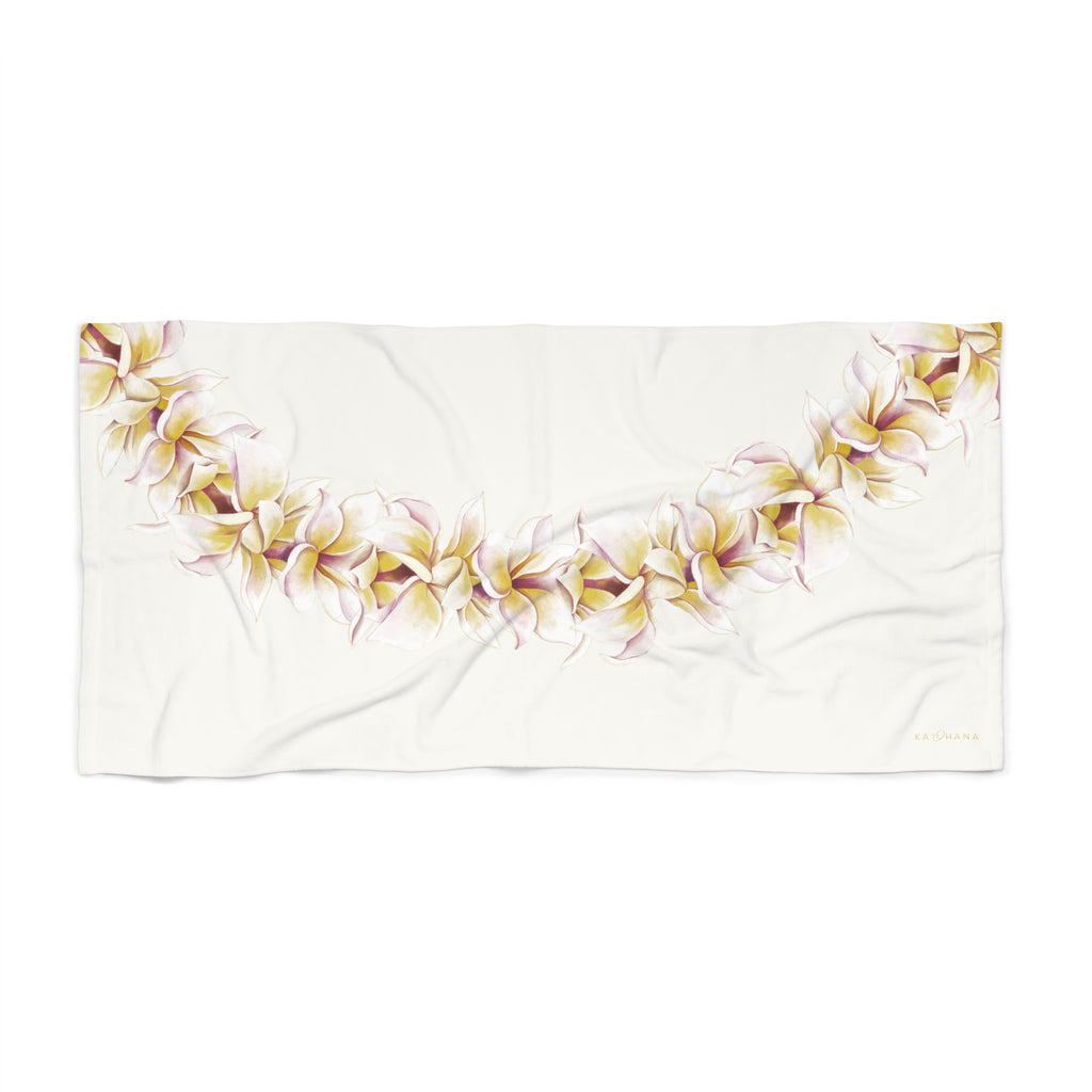 Plumeria Lei Beach Towel