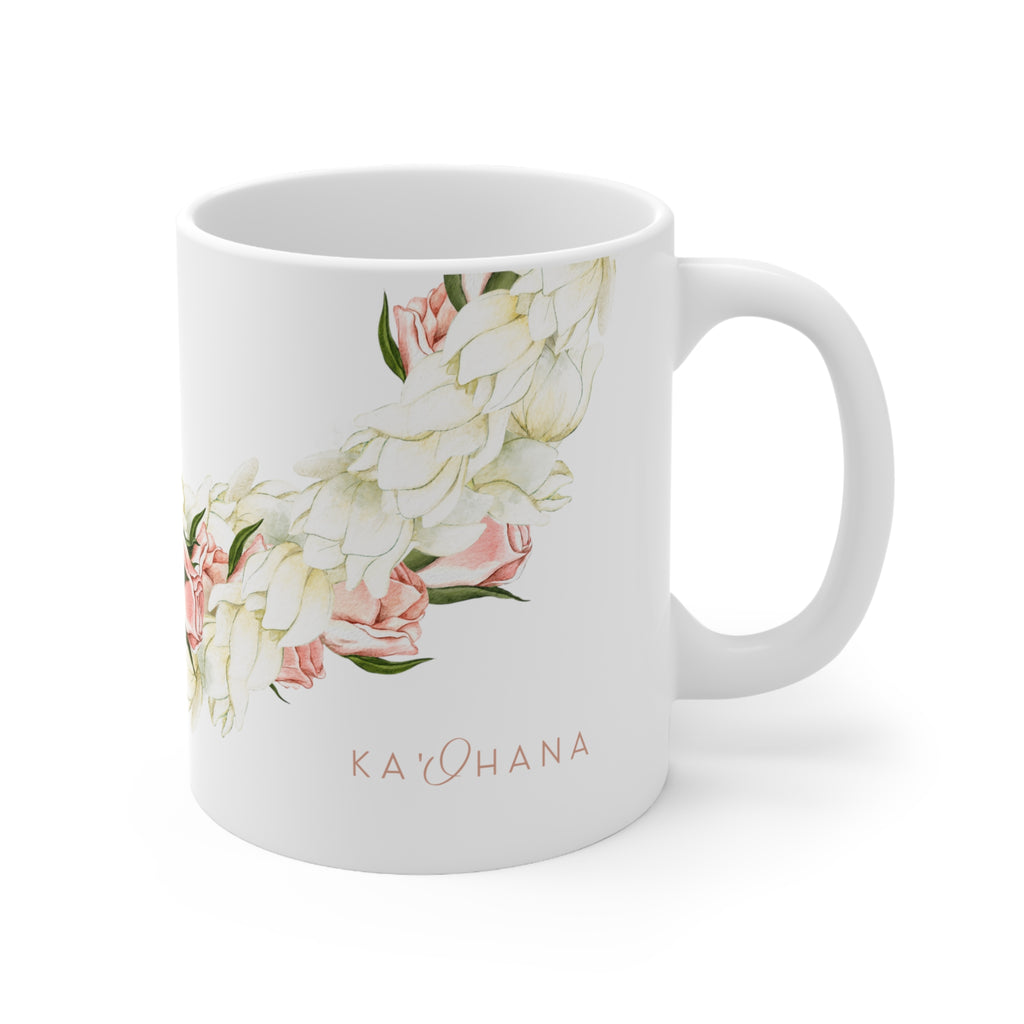 Rosebud + Pikake Twist Lei Ceramic Mug (11oz)