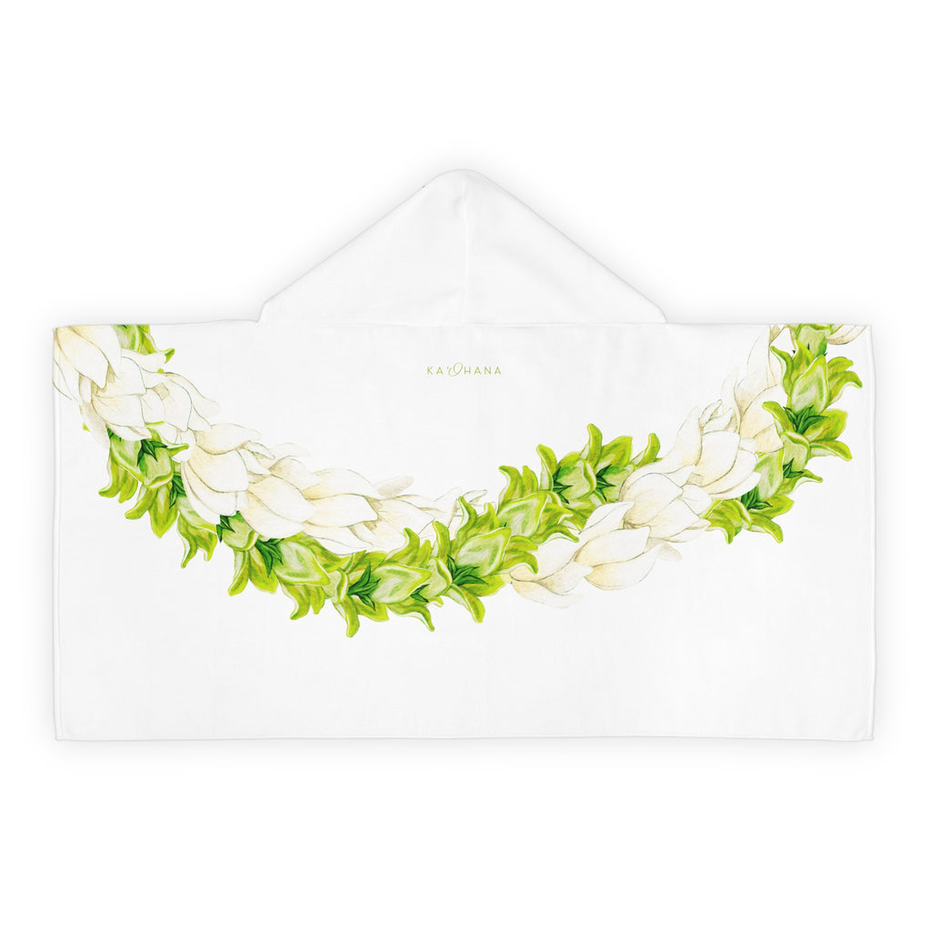 Pakalana + Pikake Twist Lei Keiki Hooded Towel
