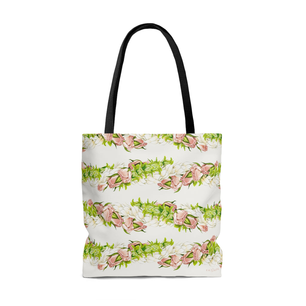 Pakalana, Rosebud, + Pikake Twist Lei Tote Bag