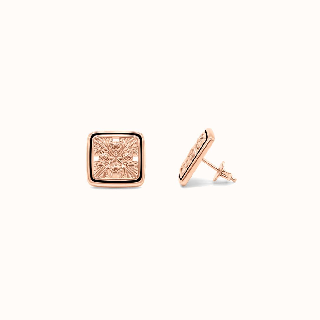 'Ulu Quilt Cutout Square Earrings