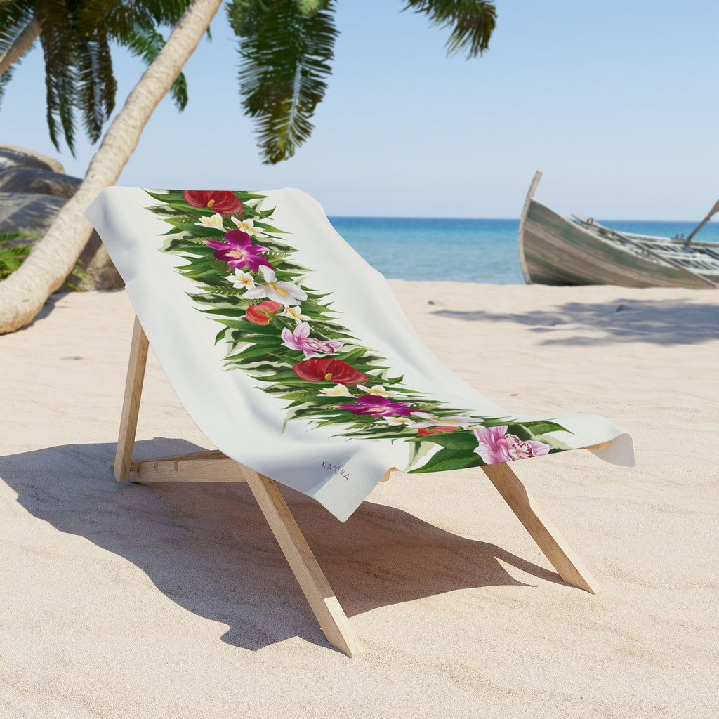 Haku Lei Beach Towel