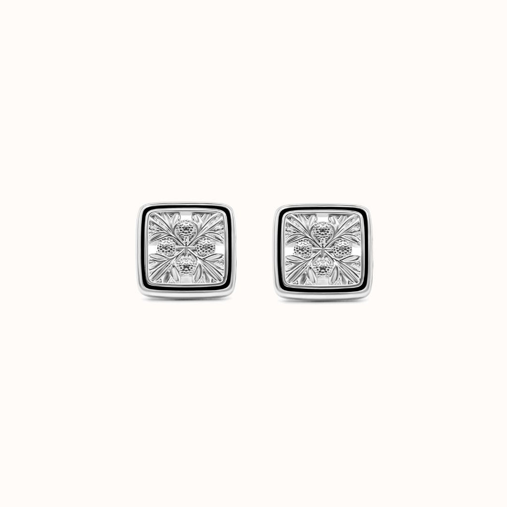 'Ulu Quilt Cutout Square Earrings