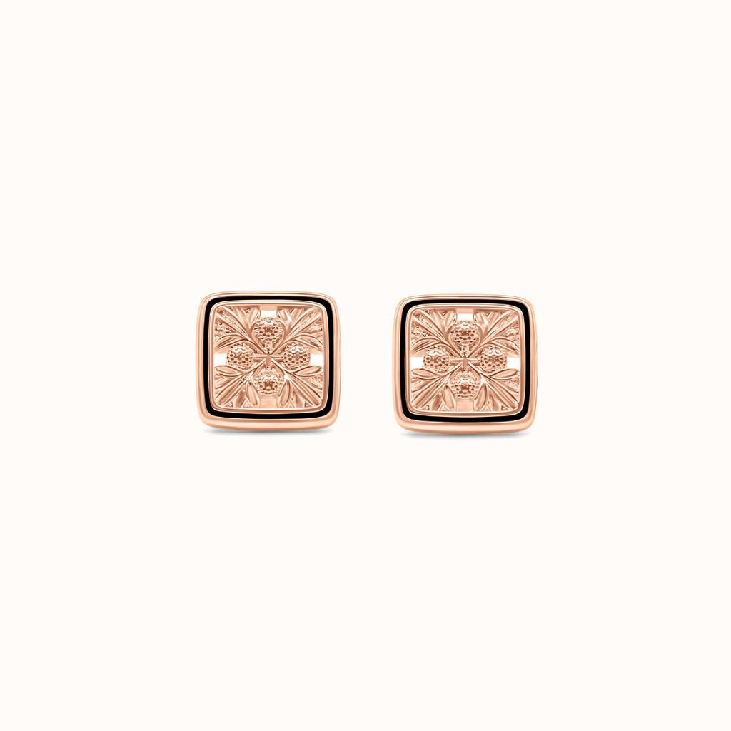 'Ulu Quilt Cutout Square Earrings