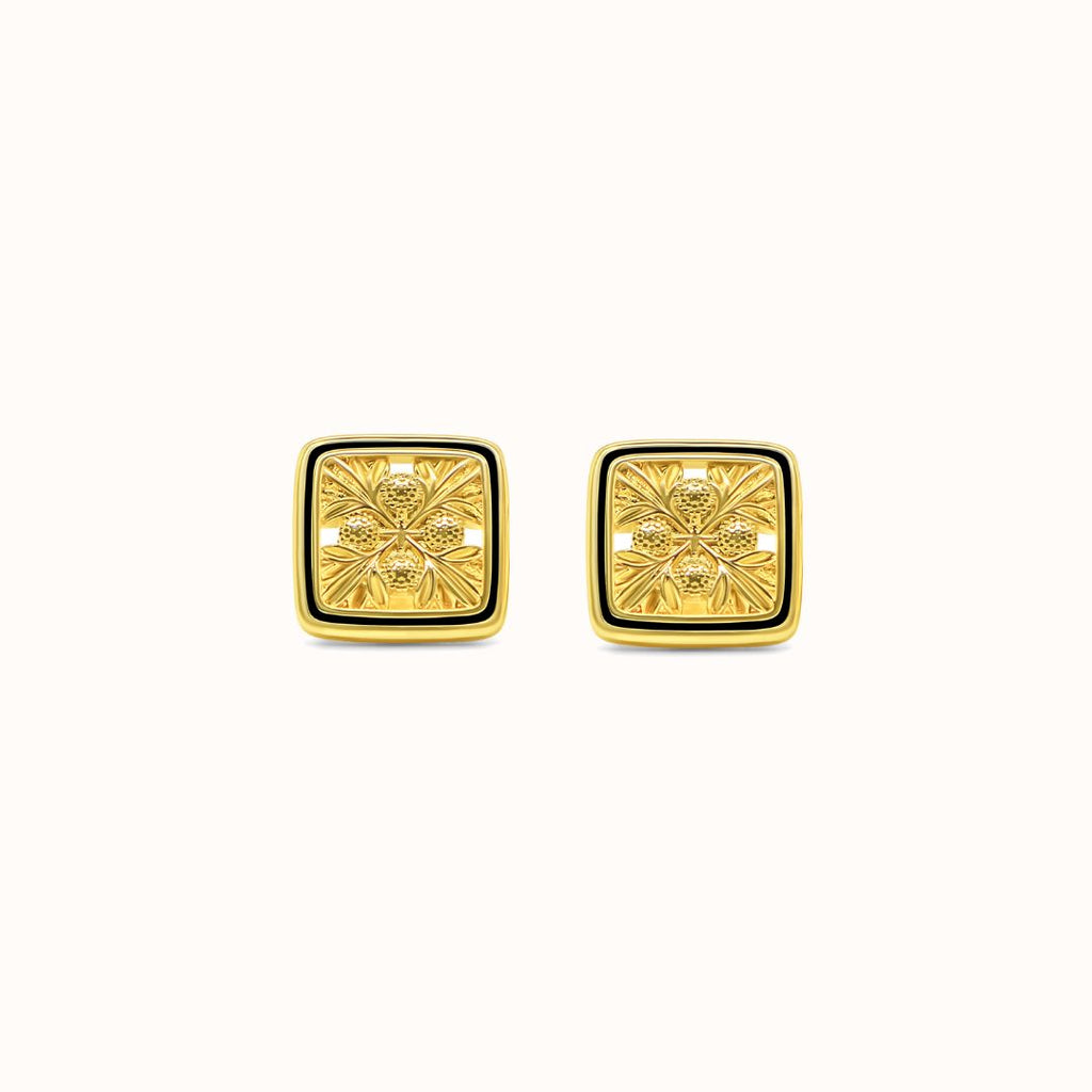 'Ulu Quilt Cutout Square Earrings