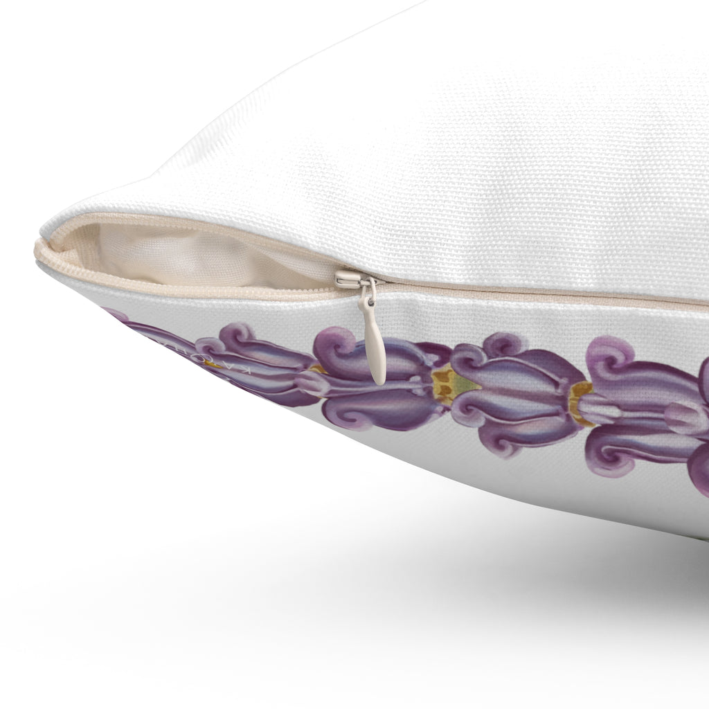 Double-Sided Crown Twist Lei Square Pillow