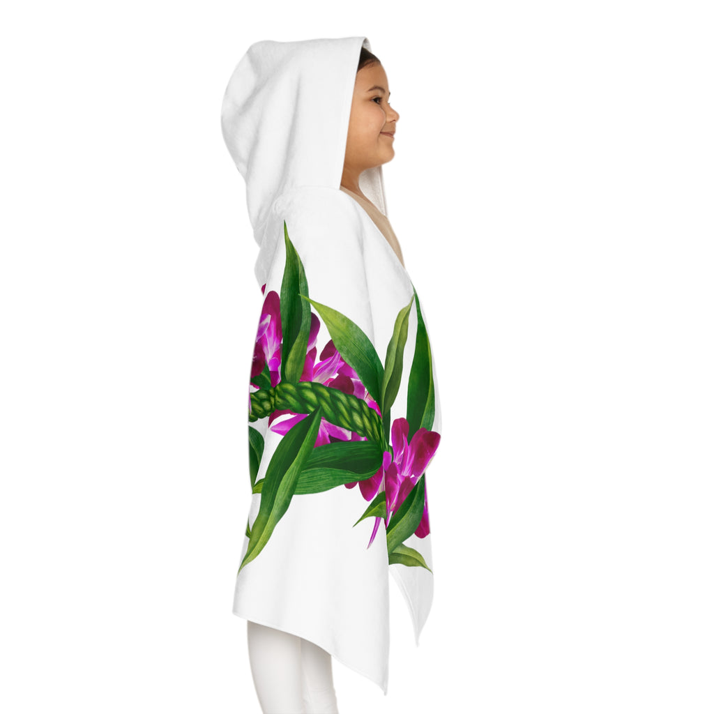 Ti-Leaf + Purple Orchid Strand Keiki Hooded Towel