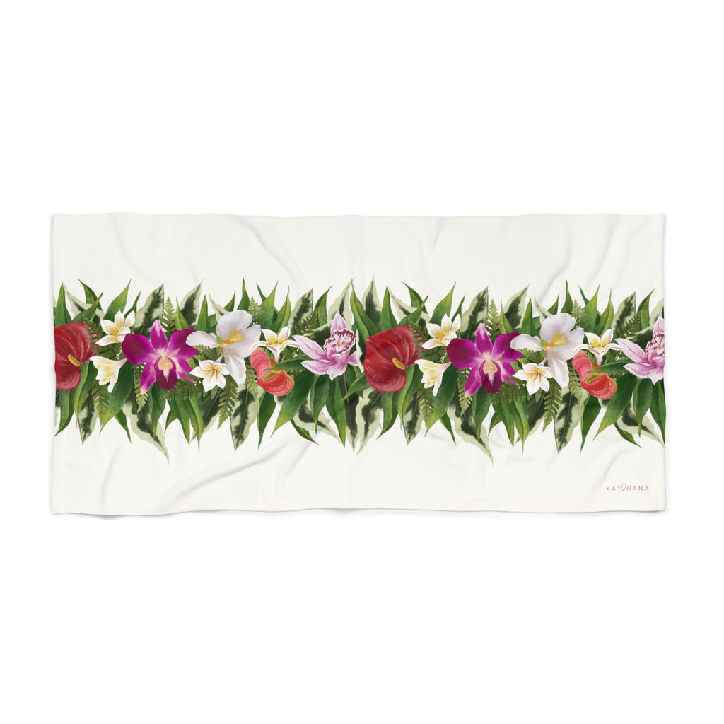Haku Lei Beach Towel