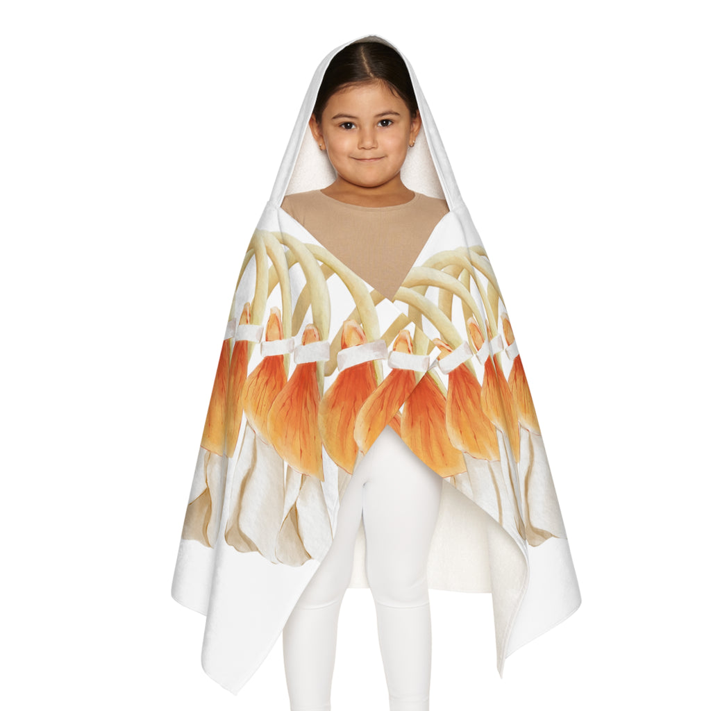 Orange Ginger Lei Youth Hooded Towel