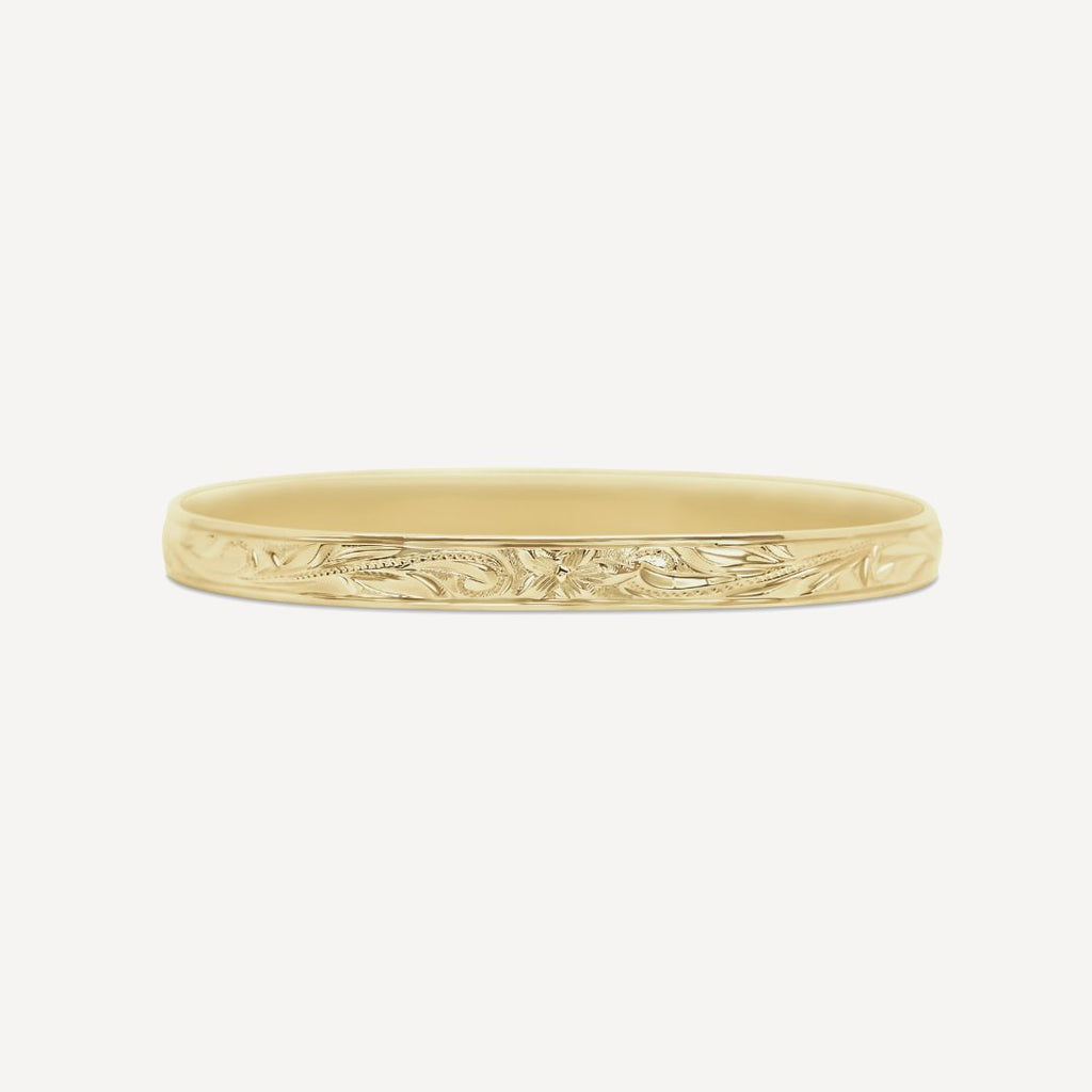 6mm Personalized Heirloom Bangle (10k Solid Gold)