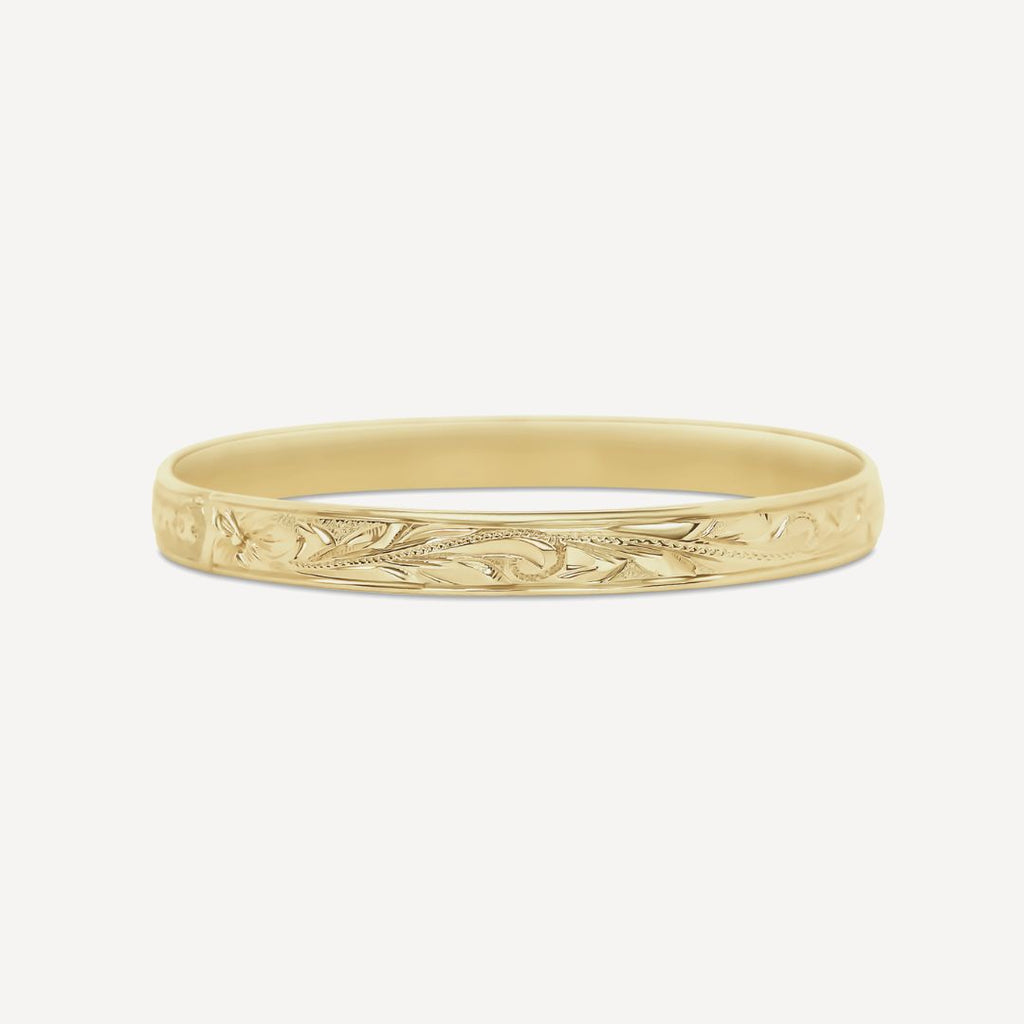 6mm Personalized Heirloom Bangle (10k Solid Gold)