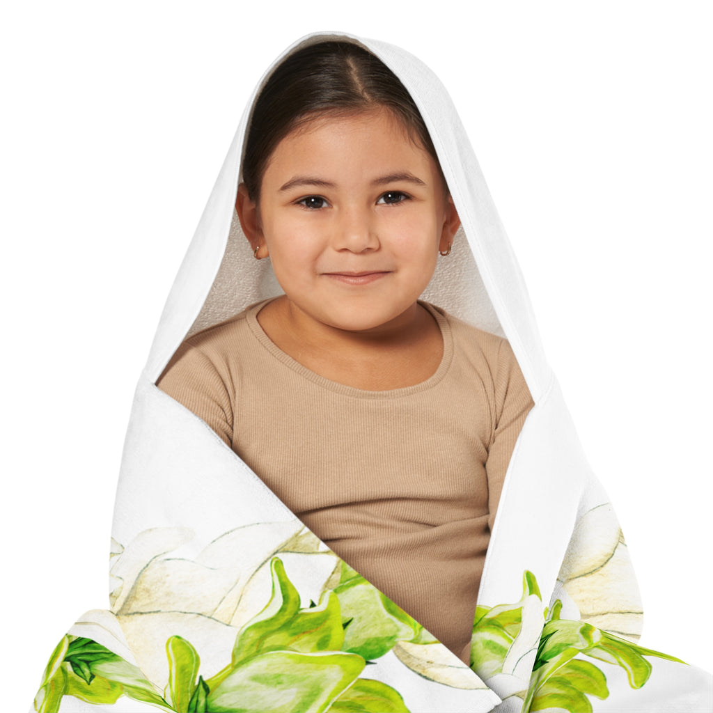 Pakalana + Pikake Twist Lei Keiki Hooded Towel