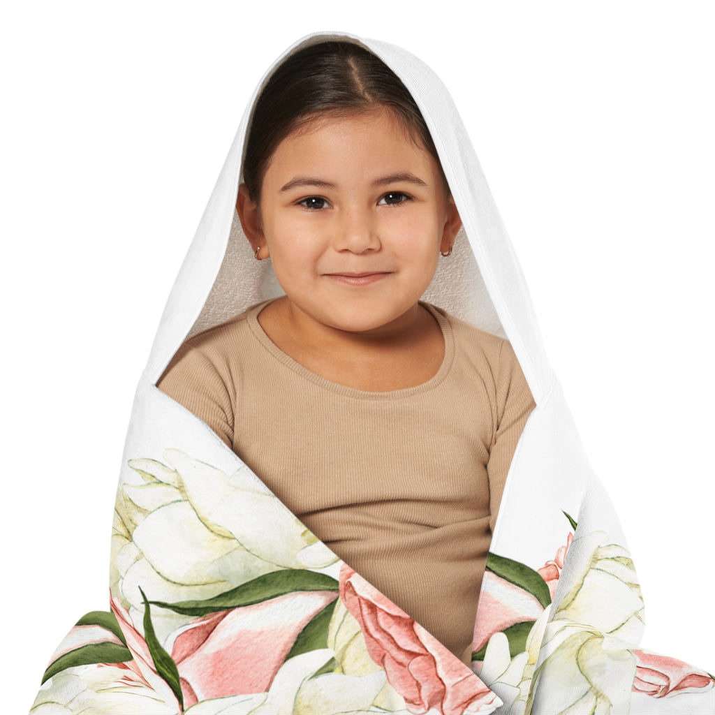 Rosebud + Pikake Twist Lei Keiki Hooded Towel
