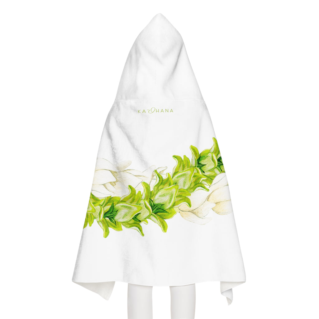 Pakalana + Pikake Twist Lei Keiki Hooded Towel