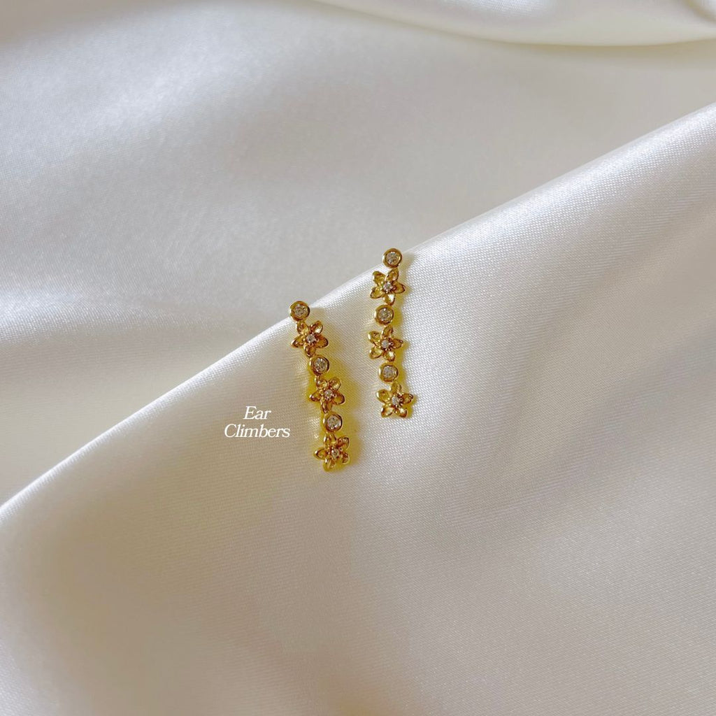 Mini Plumeria + CZ Long Ear Climber