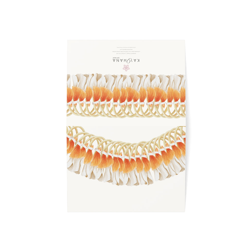 Blank Orange Ginger Lei Greeting Card