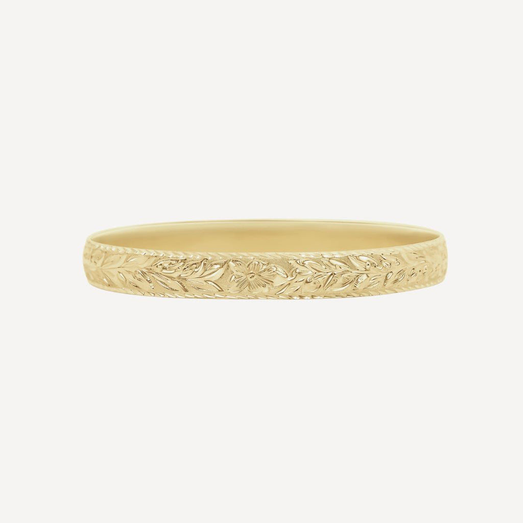 8mm Personalized Heirloom Bangle (10k Solid Gold)