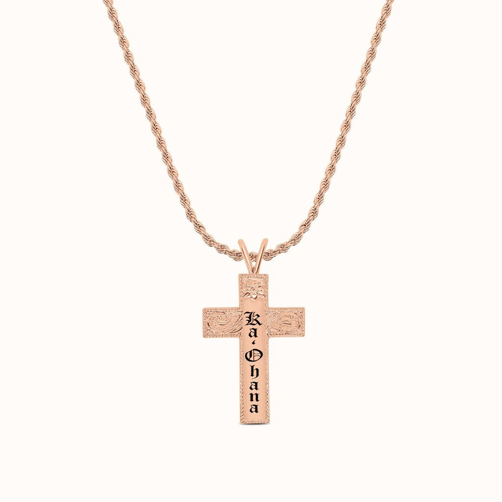 2" Pu'uwai Heirloom Cross Personalized Necklace