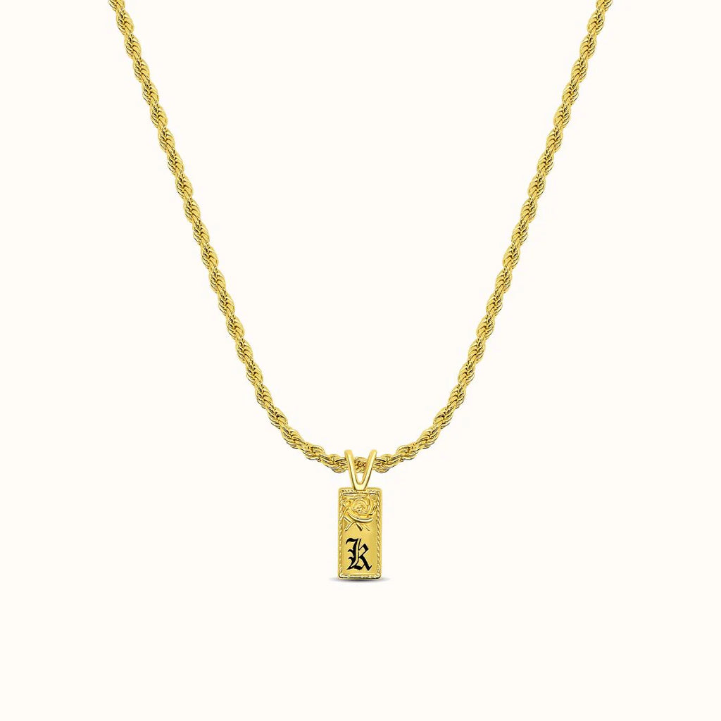 8mm Mini Lokelani Heirloom Initial Necklace