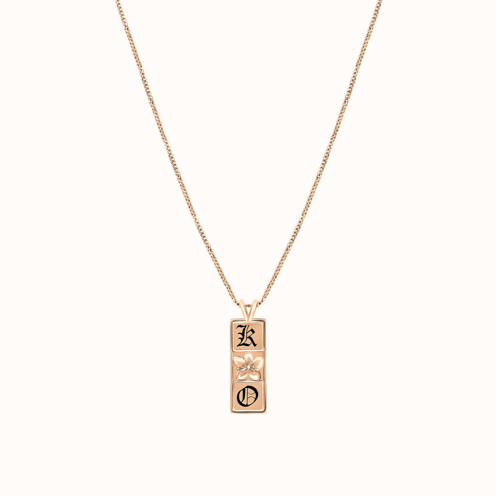 8mm Pu'uwai Heirloom Double Initial Pendant