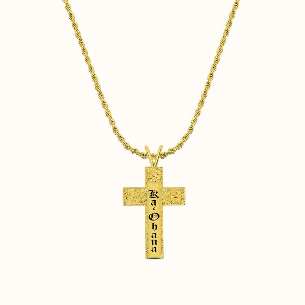 8mm Pu’uwai Heirloom Cross Personalized Necklace