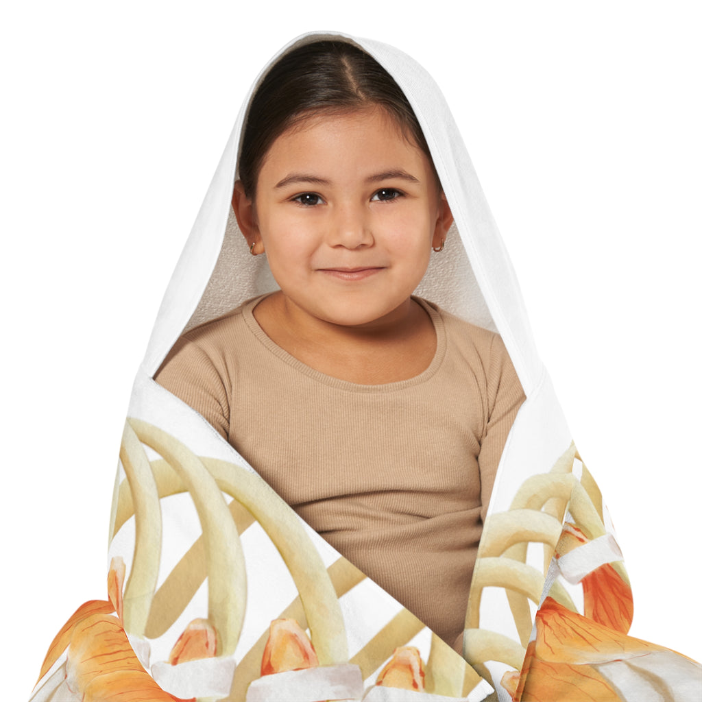 Orange Ginger Lei Youth Hooded Towel