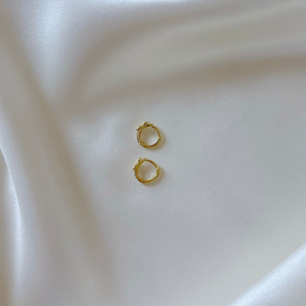 Mini Plumeria CZ Hoops