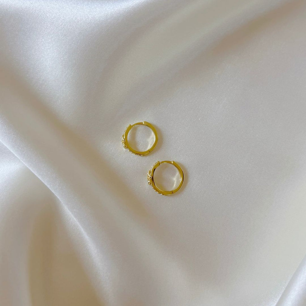 Mini Plumeria CZ Hoops