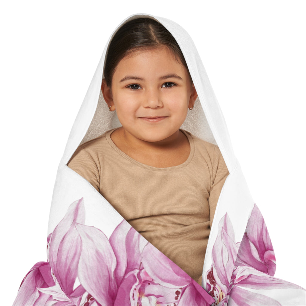 Pink Orchid Lei Keiki Hooded Towel