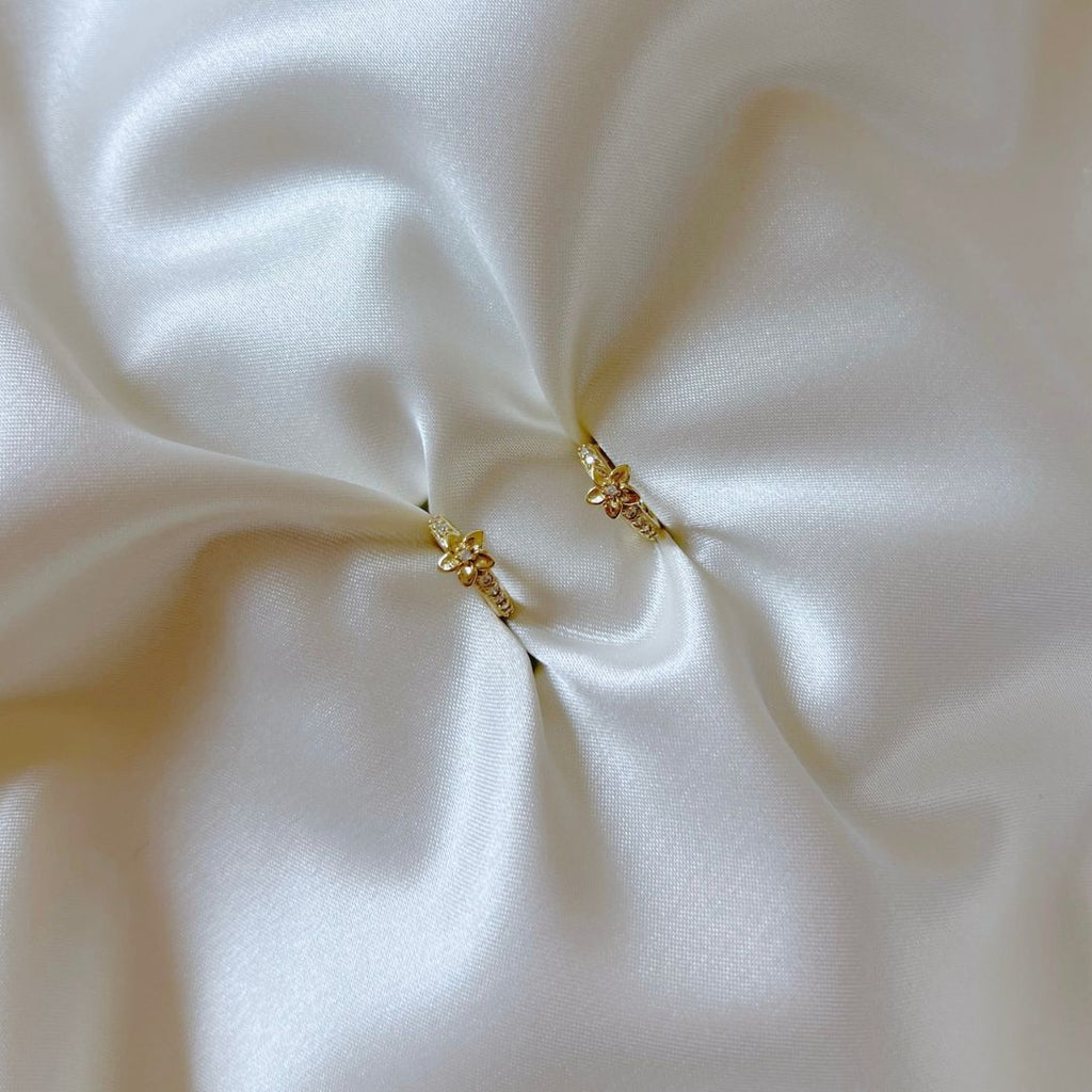 Mini Plumeria CZ Hoops