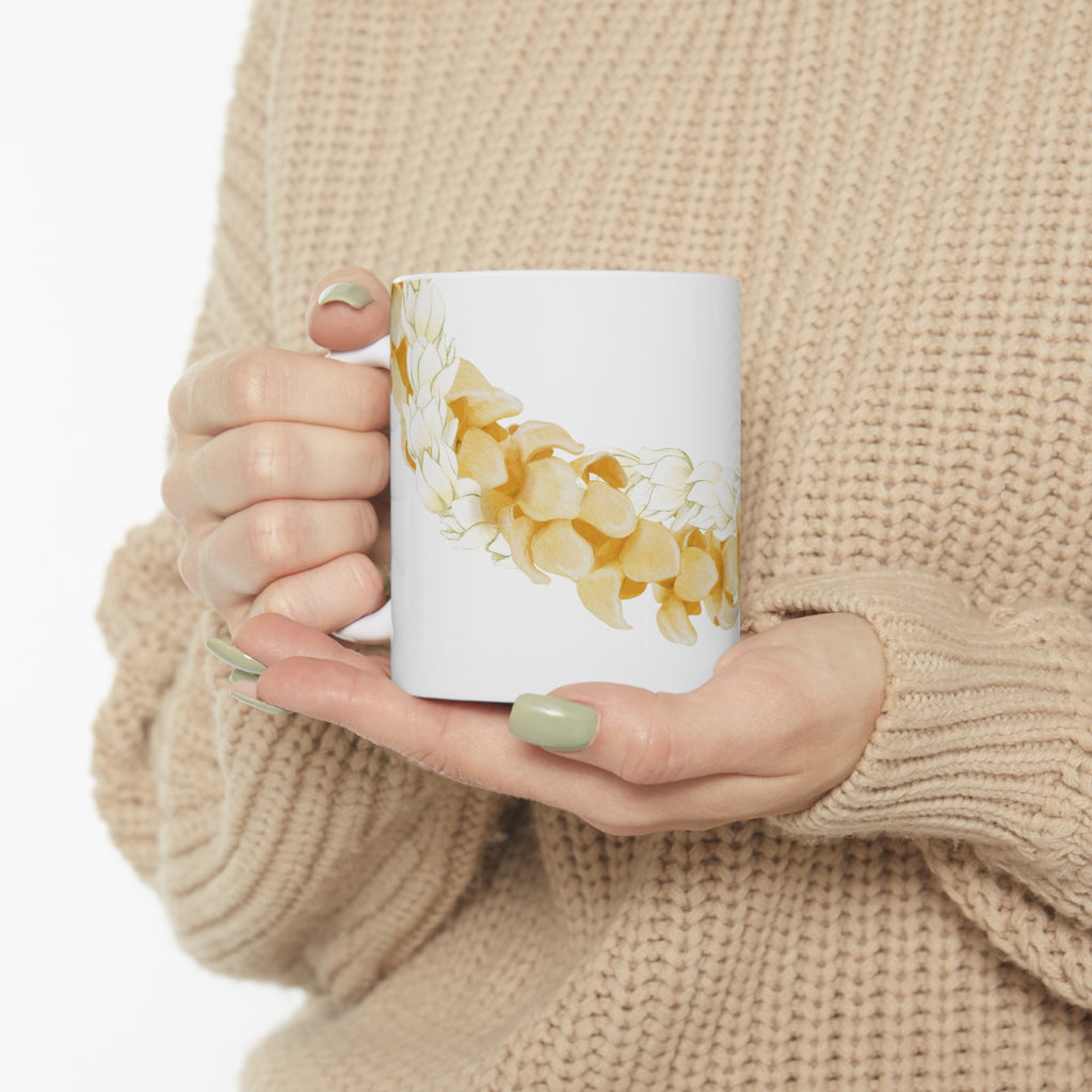 Puakenikeni + Pikake Twist Lei Ceramic Mug (11oz)