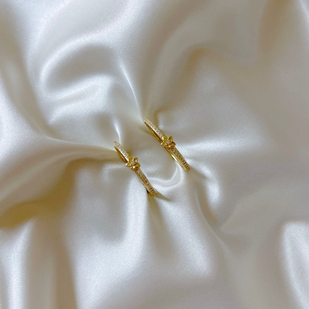 Mini Plumeria CZ Hoops