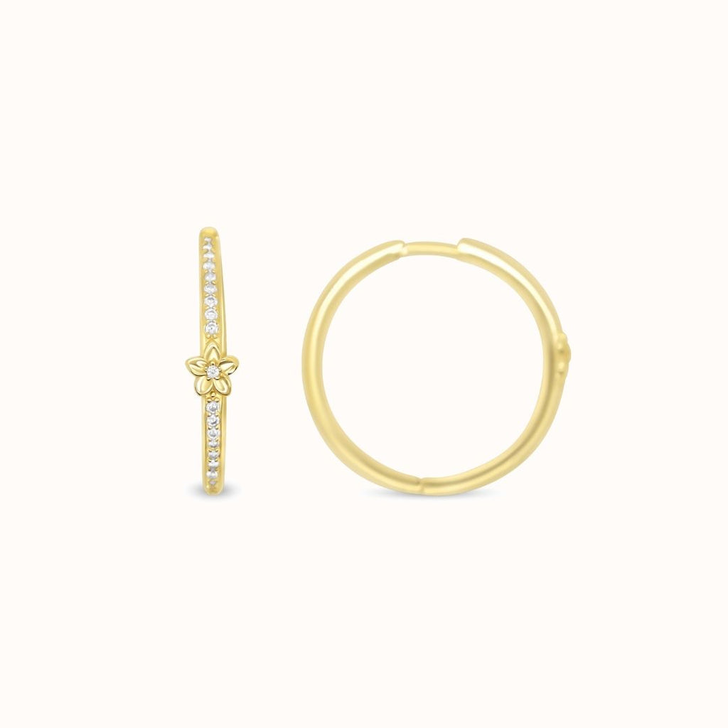 Mini Plumeria CZ Hoops