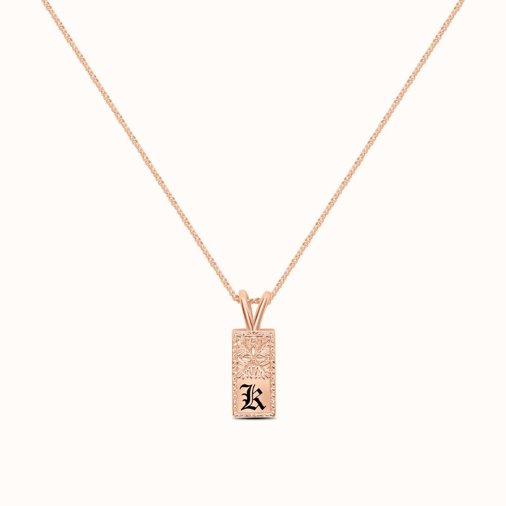 8mm Mini Edena Heirloom Initial Necklace