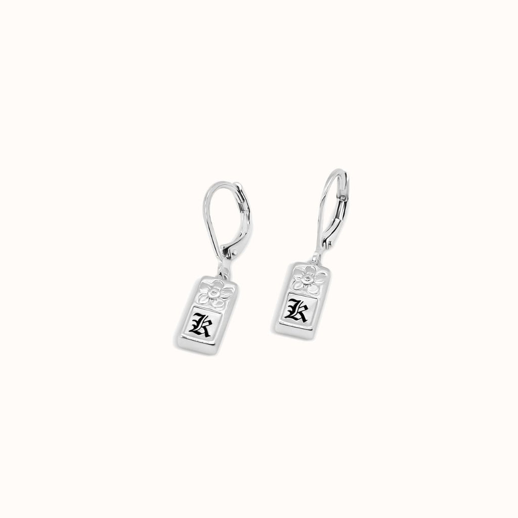 Pu’uwai Heirloom Mini Plate Initial Earrings