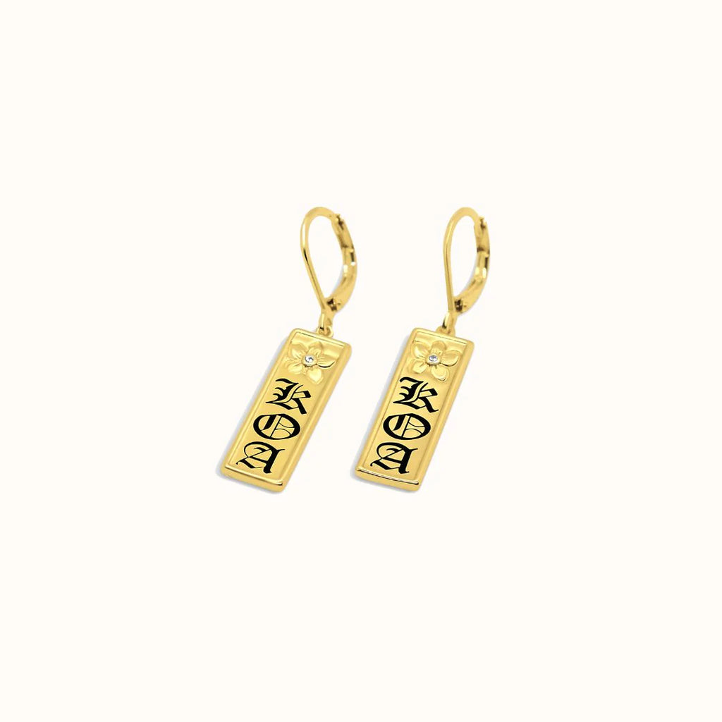 Pu'uwai Heirloom Triple Initial Earrings