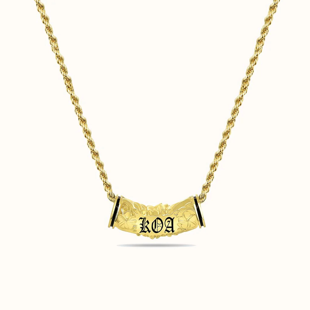 Mini U’ilani Heirloom Barrel Initial Necklace