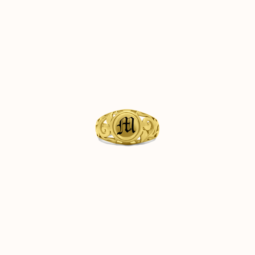 10mm Malia Heirloom Initial Ring