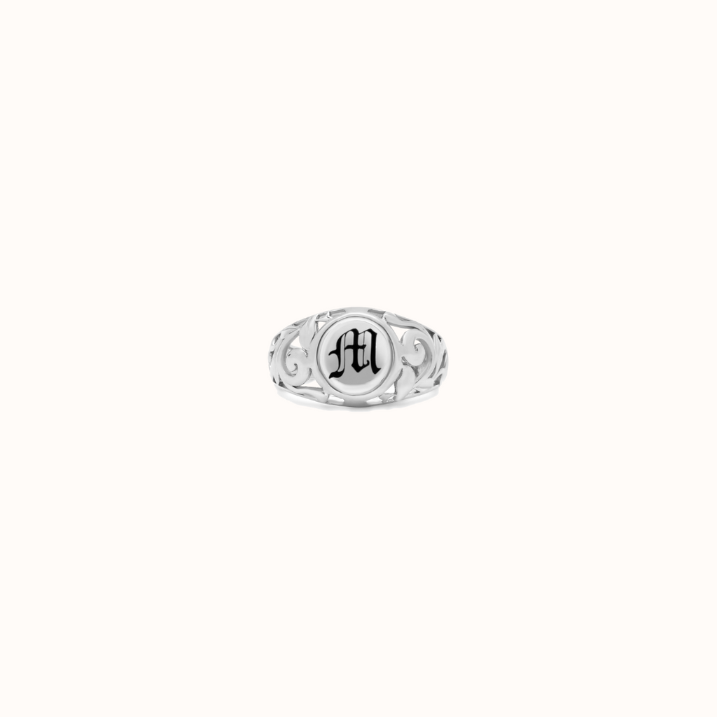 10mm Malia Heirloom Initial Ring