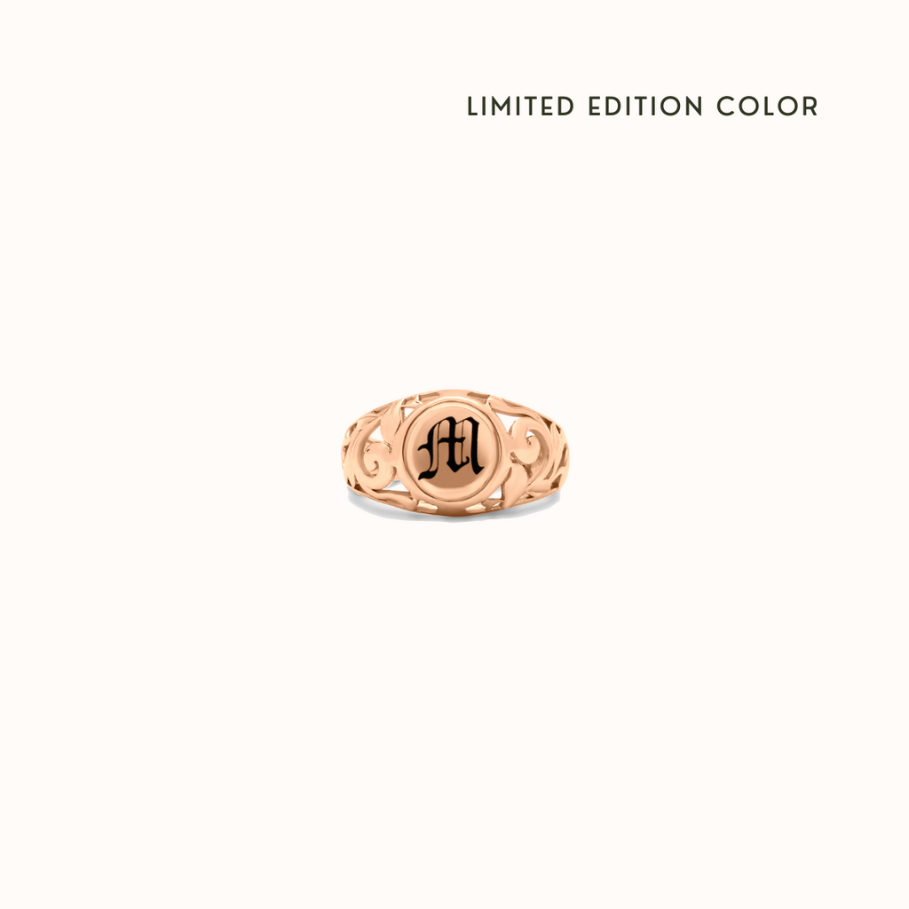 10mm Malia Heirloom Initial Ring