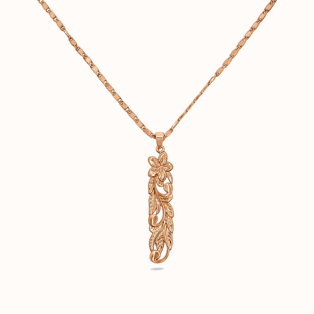 Alaka'i Heirloom Cutout Earrings & Necklace Set (18k Rose Gold Filled)