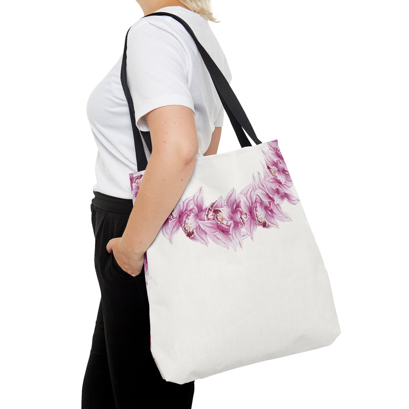 Pink Orchid Lei Tote Bag