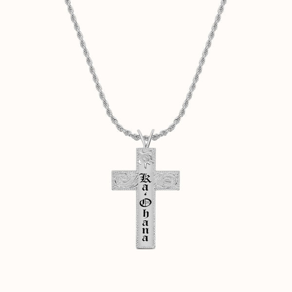 10mm Honu Heirloom Cross Personalized Necklace